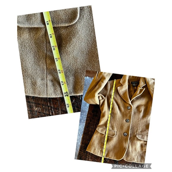 Womens Wool & Angora Chestnut Tan Brown Eddie Bauer Peacoat - Picture 6 of 12